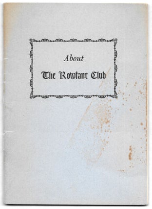 Item #54358 ABOUT THE ROWFANT CLUB, Questions & Answers
