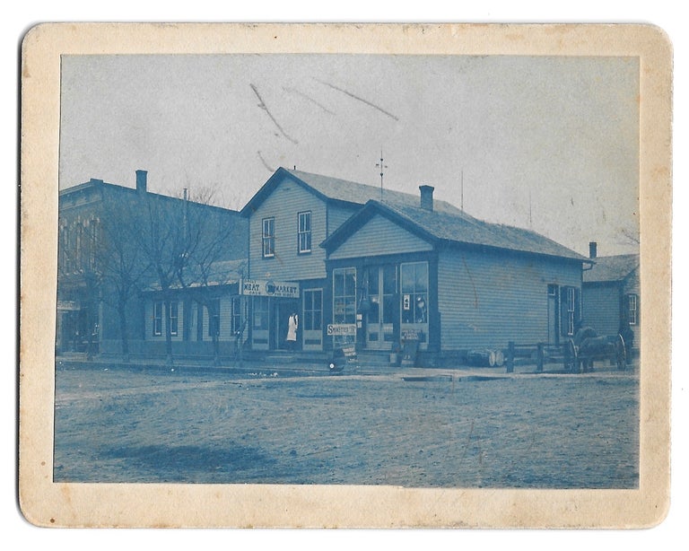 Item #56591 JOE TAYLOR MEAT MARKET AND HOME 1889 1895, Versailles, Ohio.