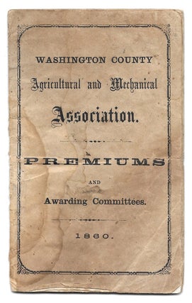 Item #57586 PREMIUMS AND REGULATIONS with the Names of the Awarding Committees