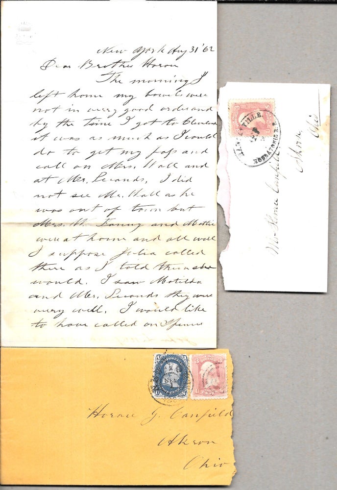 Item #57650 Autograph Letter., Signed Aug. 31, 1862. Henry E. To Horace G. Canfield Canfield.