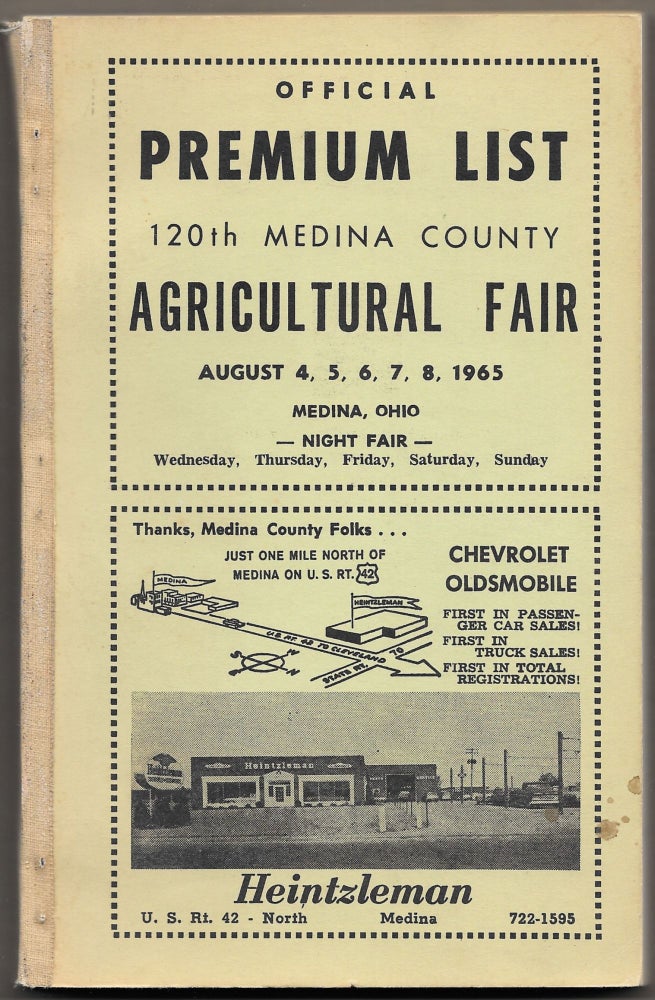 Item #64000 OFFICIAL PREMIUM LIST: 120th Medina County Agricultural Fair,