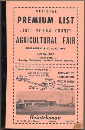 Item #64003 OFFICIAL PREMIUM LIST: 119th Medina County Agricultural Fair