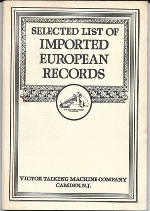 Item #64451 SELECTED LIST OF IMPORTED EUROPEAN RECORDS