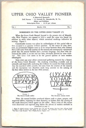 Item #67123 UPPER OHIO VALLEY PIONEER. Vol. 1, No.1. March, 1946