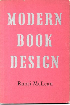 Item #67592 MODERN BOOK DESIGN. Ruari McLean