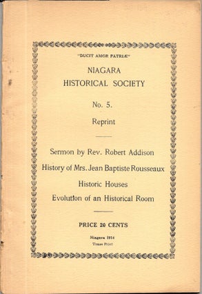 Item #67700 NIAGARA HISTORICAL SOCIETY NO. 5 (REPRINT