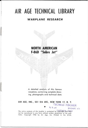Item #67836 AIR AGE TECHNICAL LIBRARY, WARPLANE RESEARCH. NORTH AMERICAN F-86D "Sabre Jet."